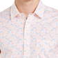 Camisa estampada masculina de tenista Club Room, tamanho grande, branca
