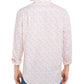 Camisa estampada masculina de tenista Club Room, branca, tamanho médio