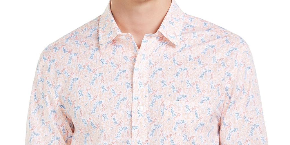 Camisa estampada masculina com estampa de jogador de tênis Club Room, tamanho X-G