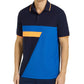 Camisa polo masculina Club Room Colorblocked Performance azul escuro tamanho grande