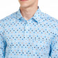 Camisa Masculina Club Room com Estampa Circular Azul Claro Tamanho 2 Extra Grande