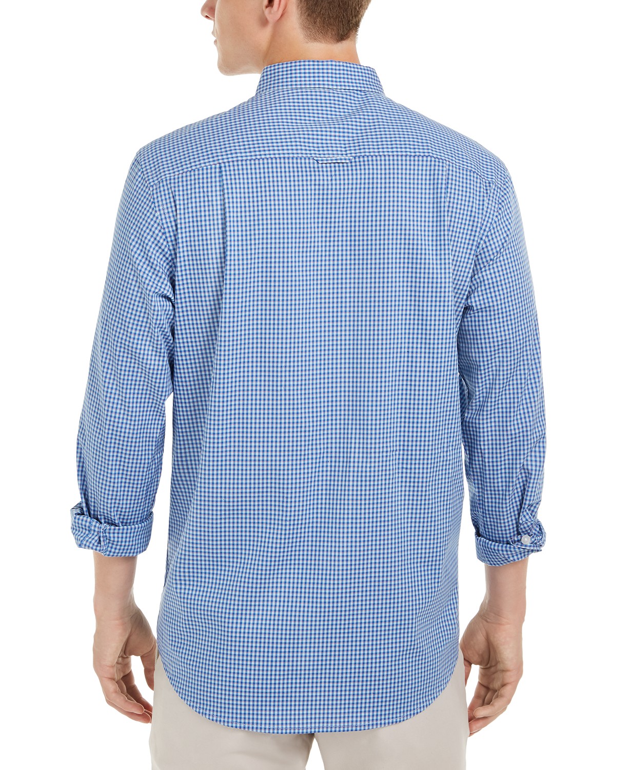 Camisa xadrez masculina Club Room, azul marinho, tamanho médio