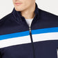 Jaqueta de corrida listrada masculina Club Room, azul marinho, tamanho pequeno