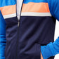 Jaqueta de corrida masculina Chevron Club Room azul escuro tamanho XX-G