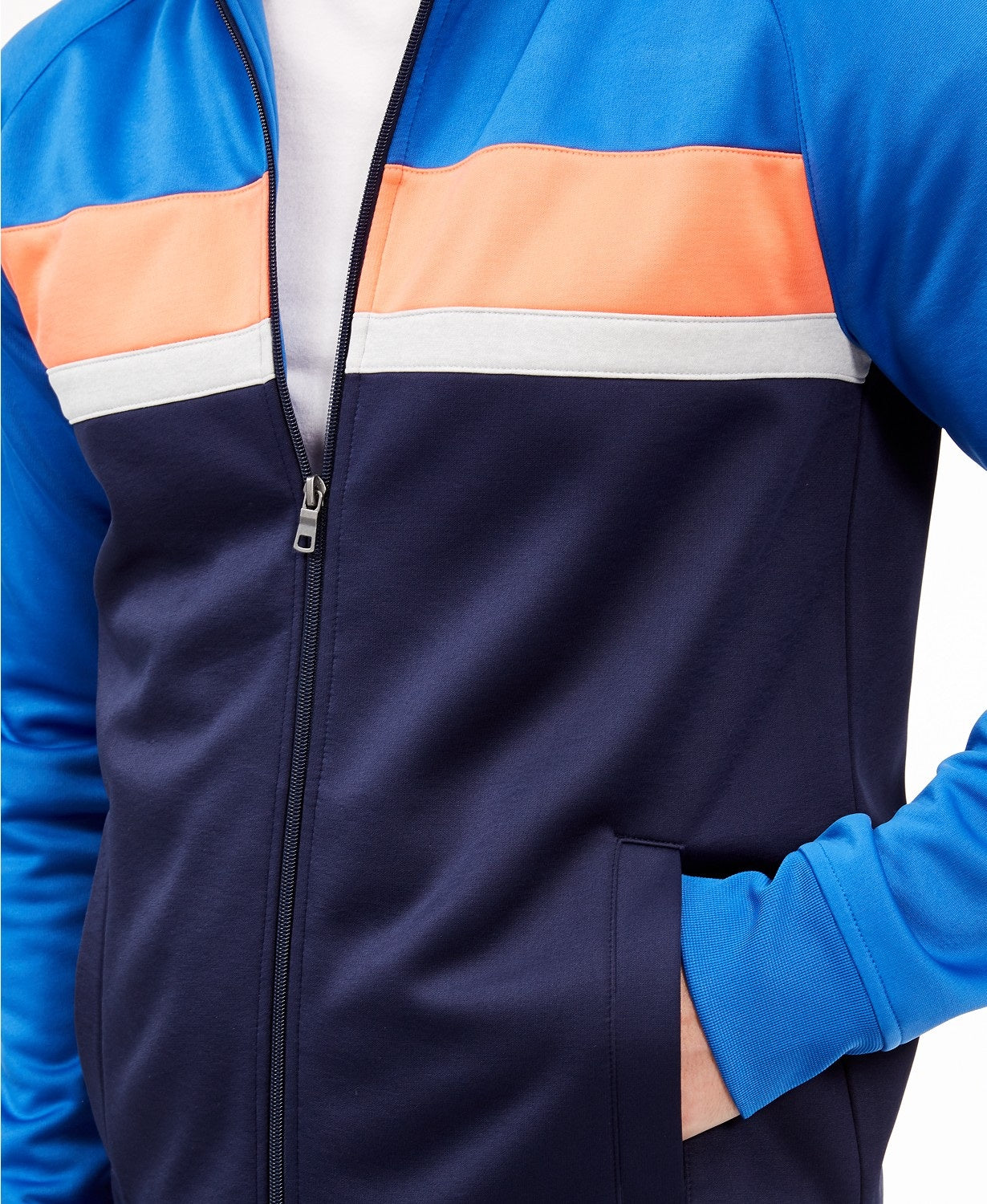 Jaqueta de corrida masculina Chevron Club Room azul escuro tamanho XX-G