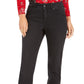 Calça jeans feminina estilo &amp; co com controle de barriga e perna reta, preta, tamanho 14