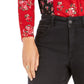Calça jeans feminina estilo &amp; co com controle de barriga e perna reta, preta, tamanho 14