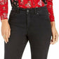Jeans reto com controle de barriga Style &amp; Co, preto, tamanho 6