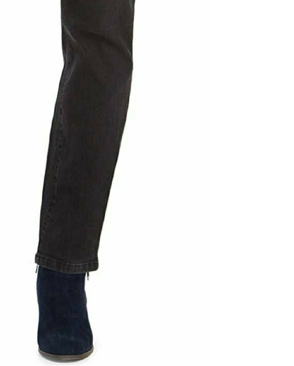 Calça jeans feminina estilo &amp; co com controle de barriga e perna reta, preta, tamanho 18