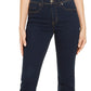Calça jeans feminina estilo &amp; co com controle de barriga e perna reta, preta, tamanho 8