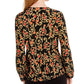 Blusa feminina com sobrepeliz cruzado da INC International Concepts, preta, tamanho pequeno