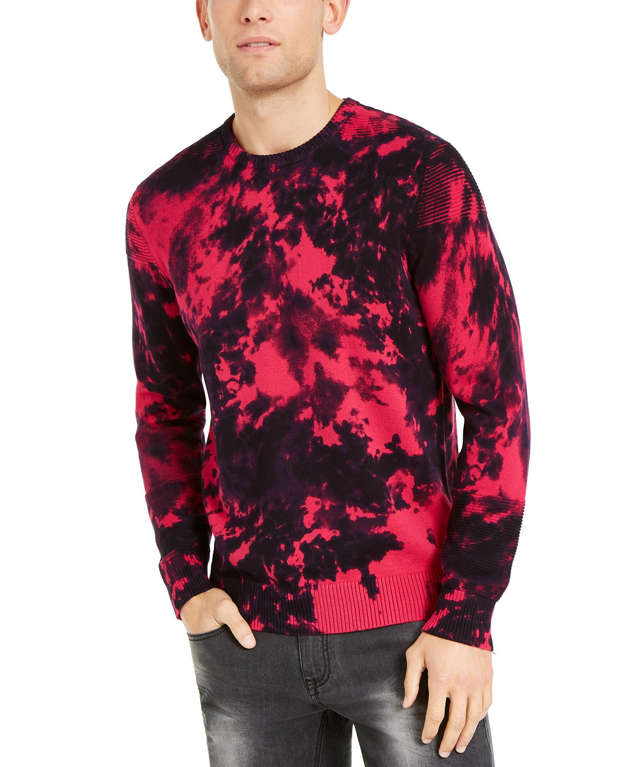 Suéter masculino Gnover Tie Dye da INC International Concepts, tamanho extra pequeno, vermelho
