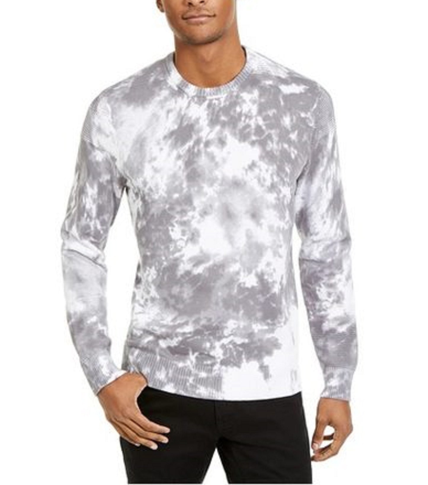Suéter masculino Gnover Tie Dye da INC International Concepts, tamanho extra pequeno, branco