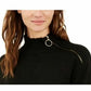 Suéter feminino com zíper lateral da INC International Concepts, preto, tamanho GG