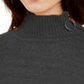 Suéter feminino com zíper lateral da INC International Concepts, preto, tamanho 2, extragrande