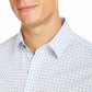 Camisa masculina com estampa de foulard elástico Tasso Elba, azul, tamanho médio