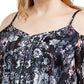 INC International Concepts Top feminino plus size estampado com ombros descobertos Cordelia Patch tamanho 1X