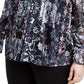 INC International Concepts Top feminino plus size estampado com ombros descobertos Cordelia Patch tamanho 1X