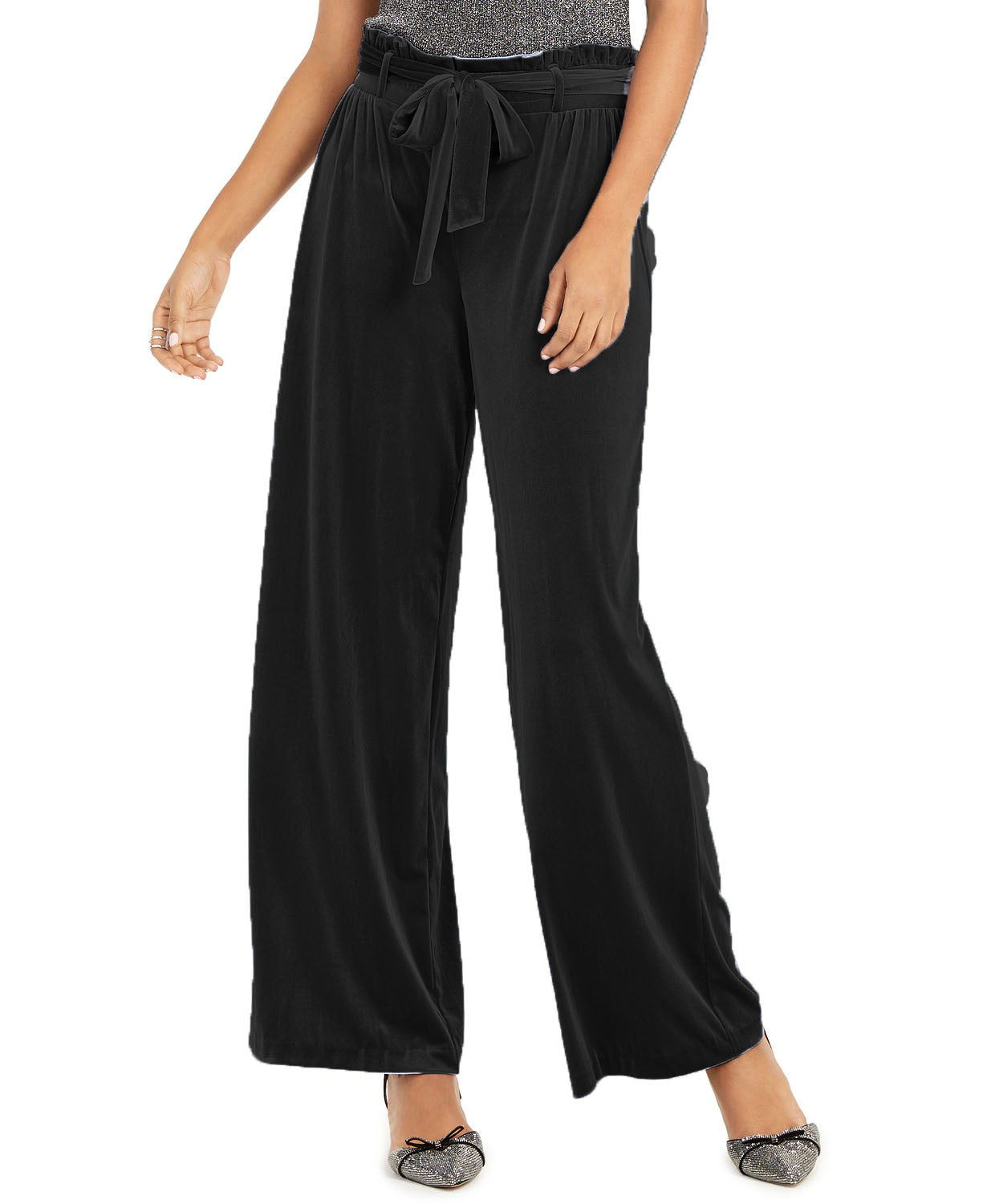 Calça Paperbag Feminina INC International Concepts Preta Tamanho 2 Extra Grande