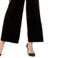 Calça feminina de veludo com perna larga Paperbag da INC International Concepts, preta, tamanho médio