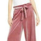 Calça feminina de veludo com perna larga e bolso tipo saco, INC International Concepts, rosa, tamanho extra grande
