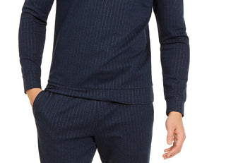 Moletom Alfani Masculino Classic-Fit Stretch Listrado Azul Marinho