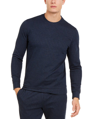 Moletom Alfani Masculino Classic-Fit Stretch Stripe Knit Azul Tamanho Extra Grande