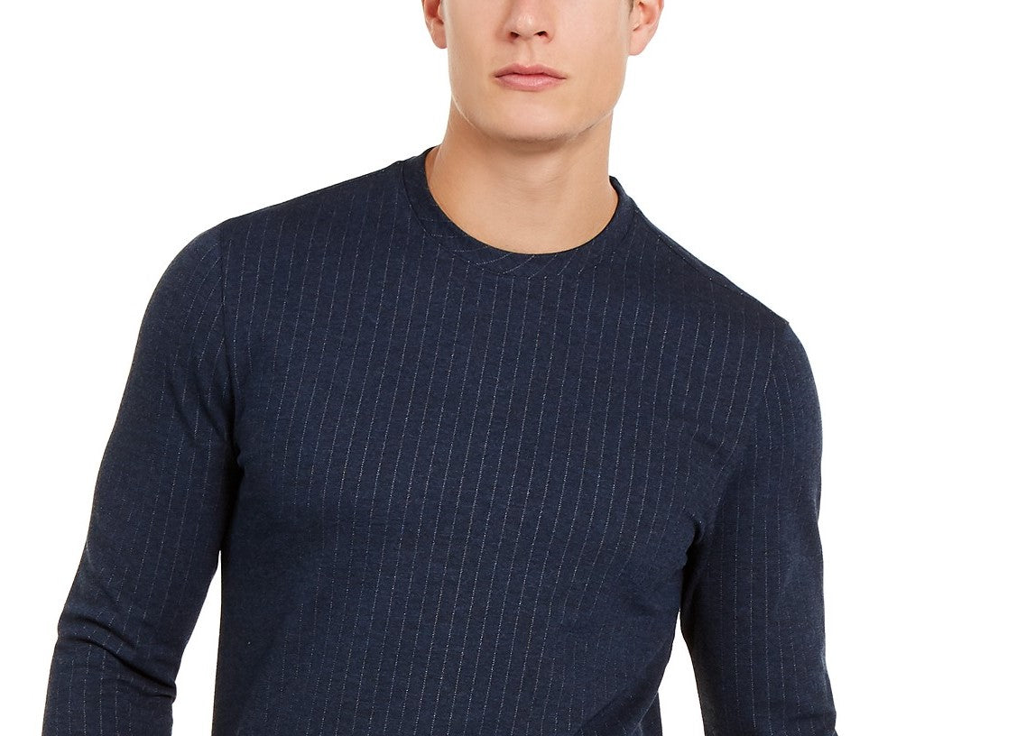 Moletom Alfani Masculino Classic-Fit Stretch Stripe Knit Azul Tamanho Extra Grande