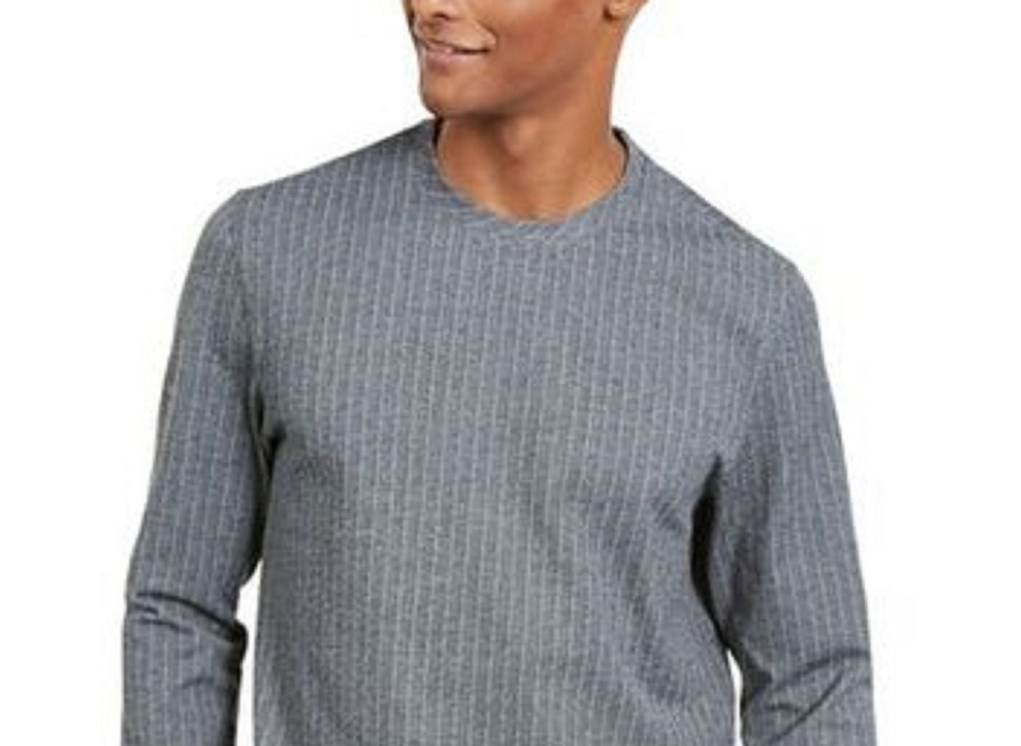Moletom Alfani Masculino Classic-Fit Stretch Stripe Knit Cinza Tamanho P