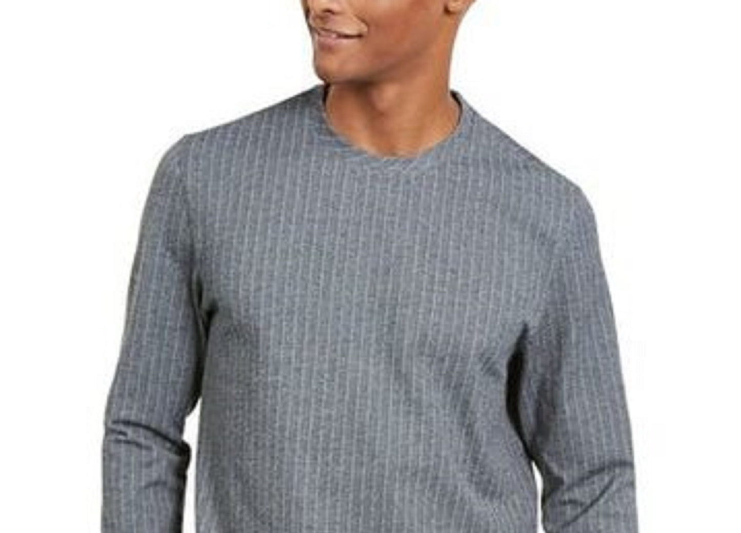 Moletom Alfani Masculino Classic-Fit Stretch Stripe Knit Cinza Tamanho 2 Extra Grande