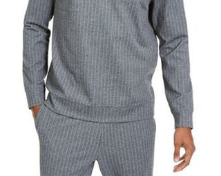 Alfani Men's Classic-Fit Stretch Stripe Knit Sweatshirt Gray Size 2 Extra Large
