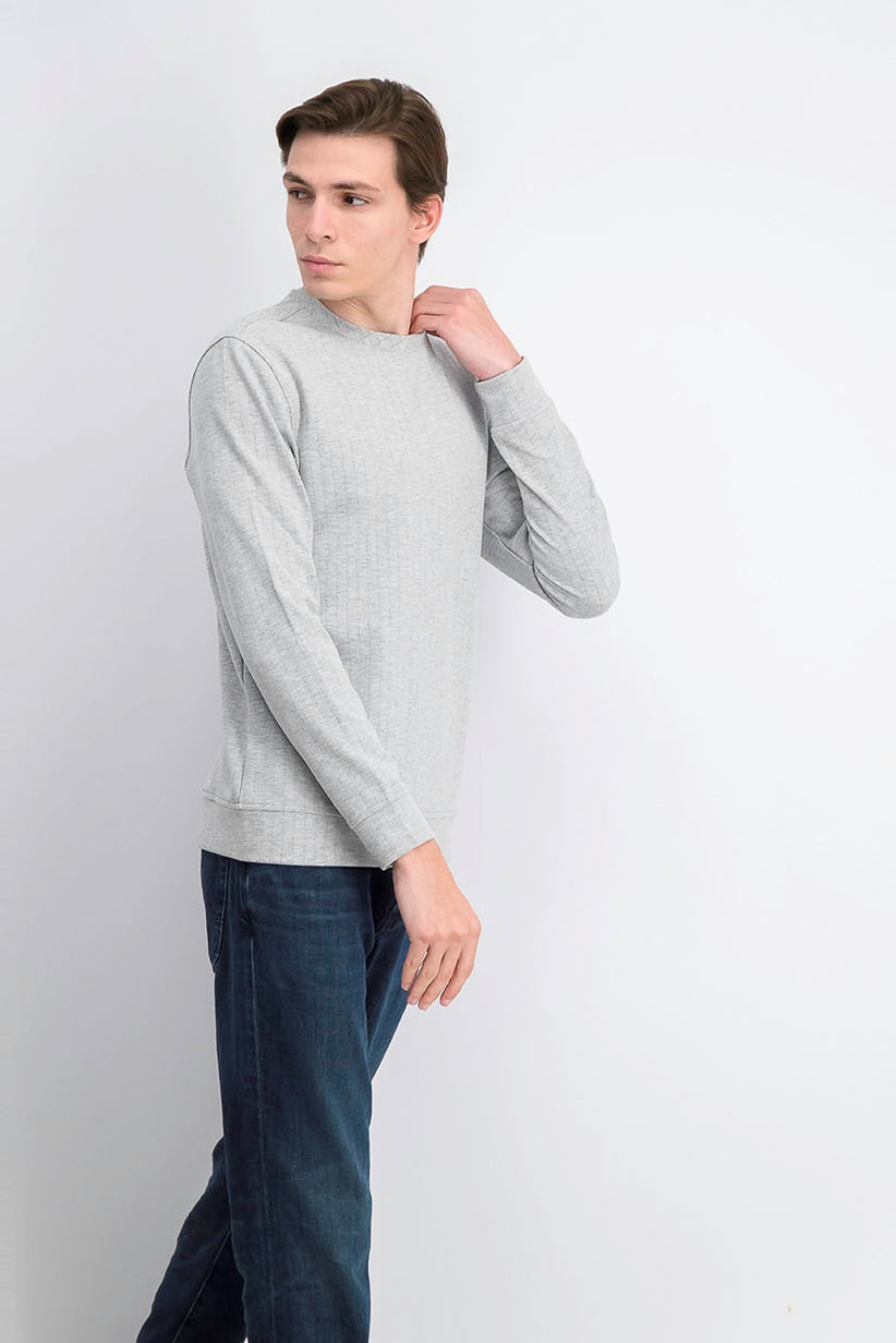 Moletom Alfani Masculino Classic-Fit Stretch Stripe Knit Cinza Tamanho Médio