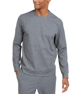Moletom Alfani Masculino Classic-Fit Stretch Stripe Knit Cinza Tamanho Grande