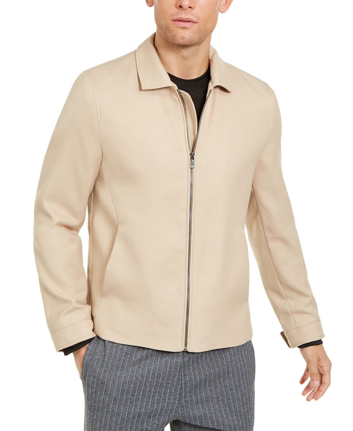Jaqueta Alfani Masculina Full-Zip Marrom Tamanho Extra Grande
