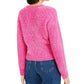 Suéter feminino Bar III de chenille com decote em V, rosa, tamanho extra grande