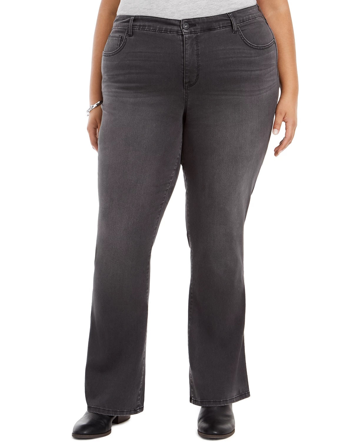 Jeans Bootcut Plus Size Feminino Style &amp; Co Preto Tamanho Pequeno Pequeno