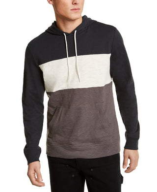 Moletom com capuz masculino Sun + Stone Colorblocked, preto, tamanho pequeno