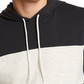 Moletom com capuz masculino Sun + Stone Colorblocked, preto, tamanho pequeno