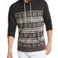 Moletom com capuz listrado masculino Sun + Stone, preto, tamanho médio