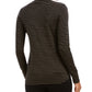 Blusa feminina listrada com gola alta Charter Club, preta, tamanho grande