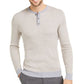 Camisa Henley listrada luxuosa masculina Tasso Elba, bege, tamanho extragrande