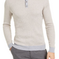 Camisa Henley listrada luxuosa masculina Tasso Elba, bege, tamanho extragrande