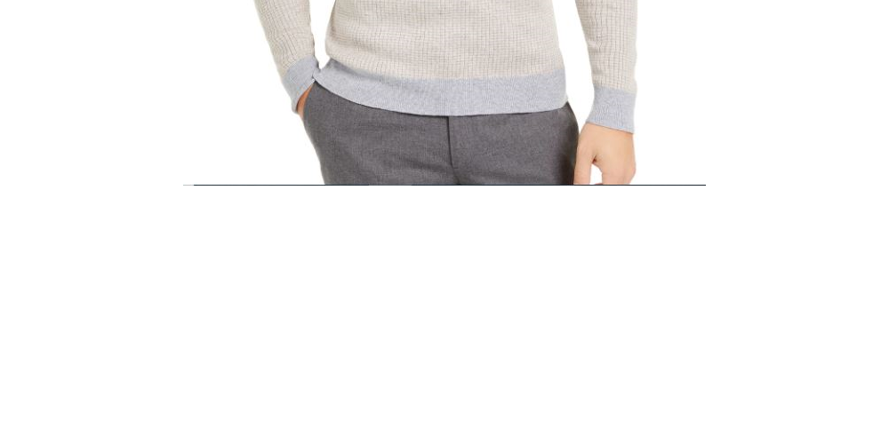 Camisa Henley listrada luxuosa masculina Tasso Elba, bege, tamanho extragrande