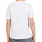 Camiseta masculina com estampa de grafite e acabamento em couro sintético cravejado da INC International Concepts, tamanho 2, tamanho extragrande, branca