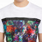 Camiseta masculina com estampa de grafite e acabamento em couro sintético cravejado da INC International Concepts, tamanho 2, tamanho extragrande, branca