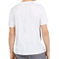 Camiseta masculina com estampa de grafite e acabamento em couro sintético cravejado da INC International Concepts, tamanho X-G