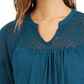 Top de crochê feminino Style &amp; Co, azul, tamanho médio