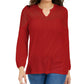 Top de crochê feminino Style &amp; Co, vermelho, tamanho médio