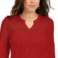 Top de crochê feminino Style &amp; Co, vermelho, tamanho médio