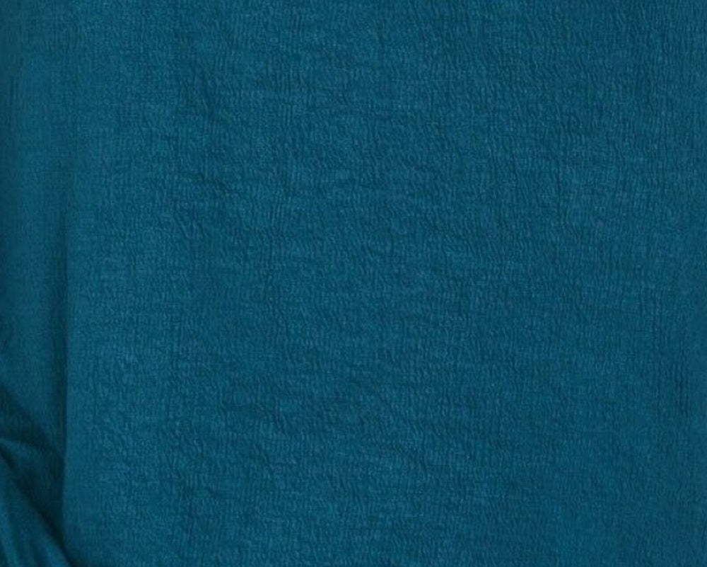 Blusa feminina plus size de crochê com manga comprida e acabamento em crochê, azul-petróleo, tamanho 1X